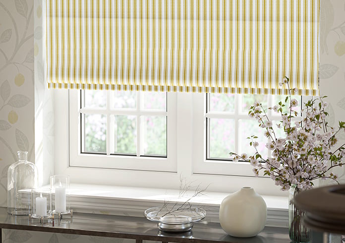 Lace Stripes, Saffron - Motorised Roman Blind - Image 5